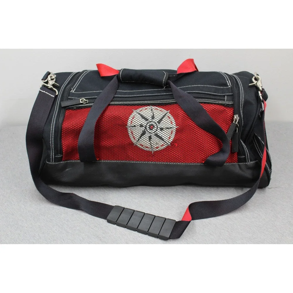 Marlboro Duffel Bag Lg Black Red Compass Travel Weekend Gym Sport Shoulder Bag